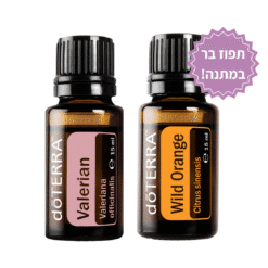 שמן אתרי ולריאן 15 מ''ל - Valerian + שמן אתרי תפוז בר במתנה